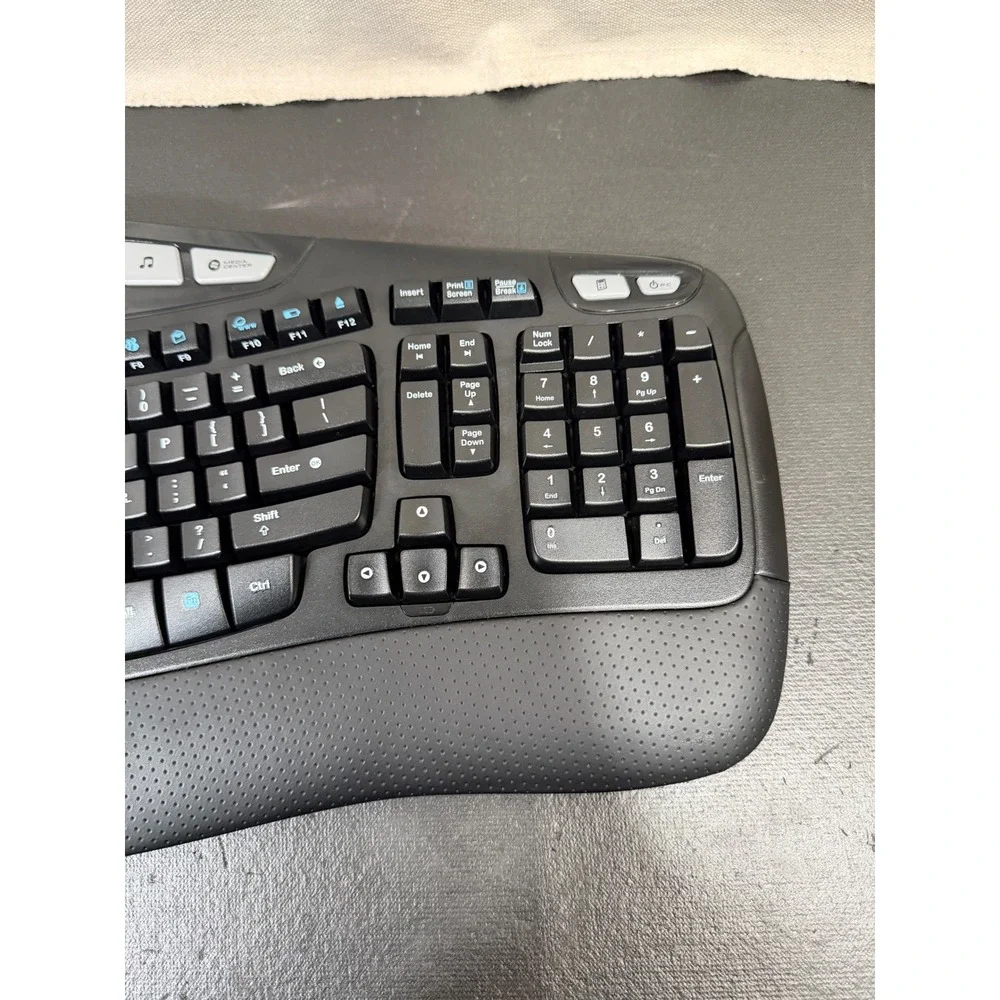 Logitech K350 Wireless Wave Keyboard with Dongle Black Ergonomic Media Keys